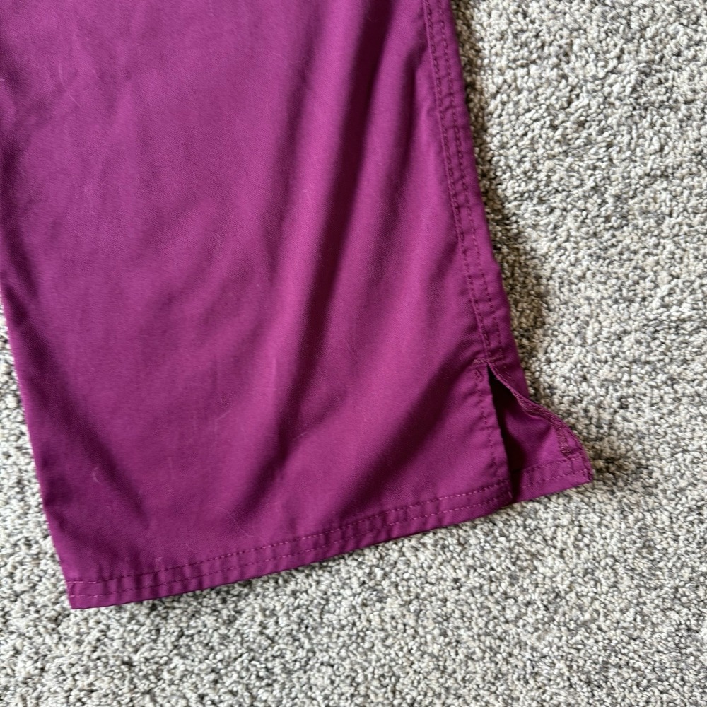 Cherokee Workwear Revolution Size M Tall Slight‎ Flare Drawstring Scrubs Maroon - Picture 4 of 9